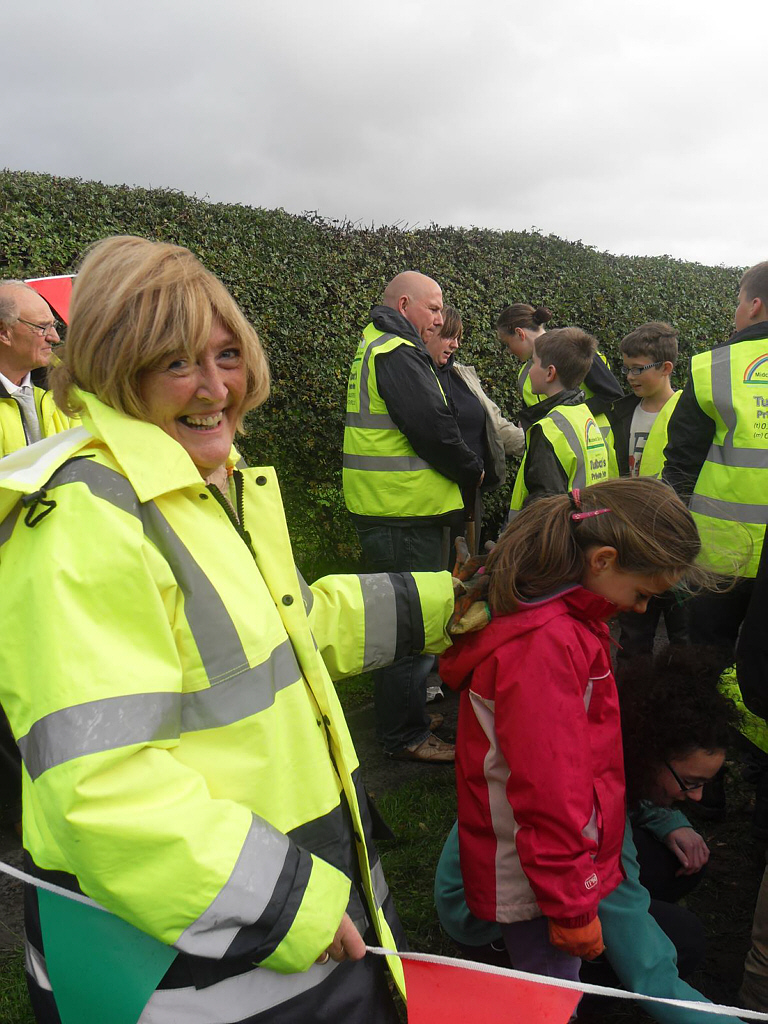 Janet looks happy with the progress. Photo: Keith Radford.