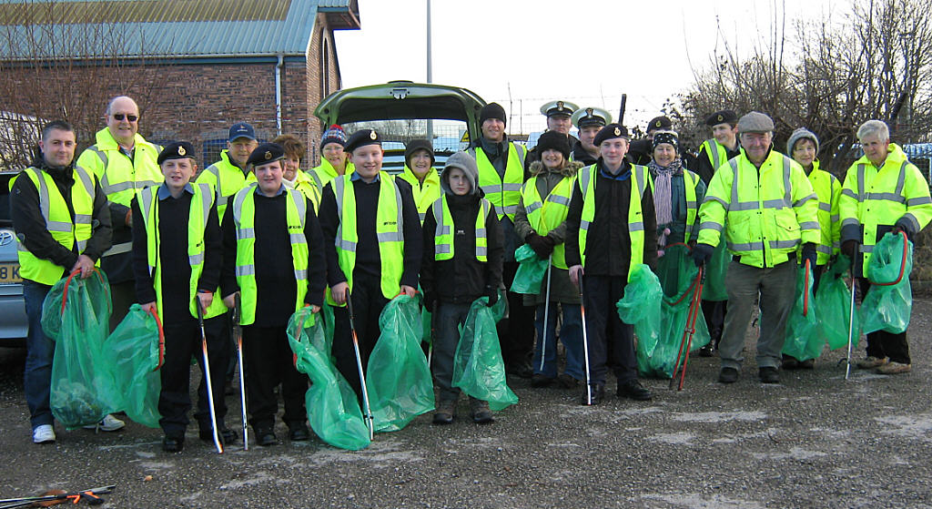 Middlewich Clean Team�s numbers were boosted when they were joined by a team of Sea Cadets and their Leaders from TS Portland which is based in Whitegate. 