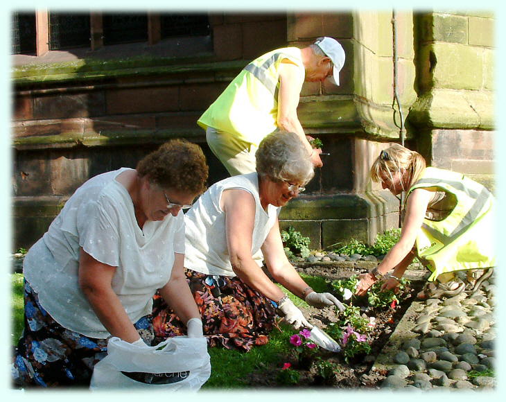 Impatians planting at St. Michael's and all Angels